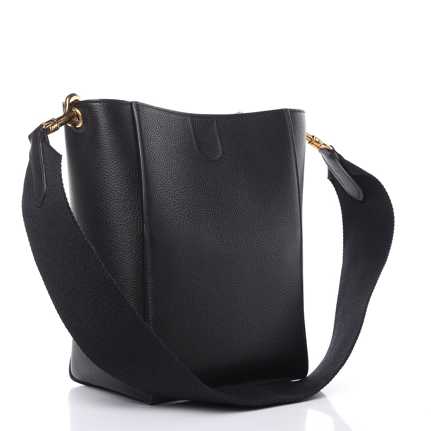 Celine Soft Grained Calfskin Small Sangle Bucket Bag Black 3 of 9