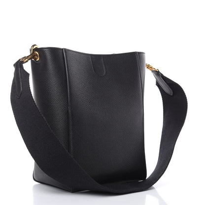 Celine Soft Grained Calfskin Small Sangle Bucket Bag Black 3 of 9