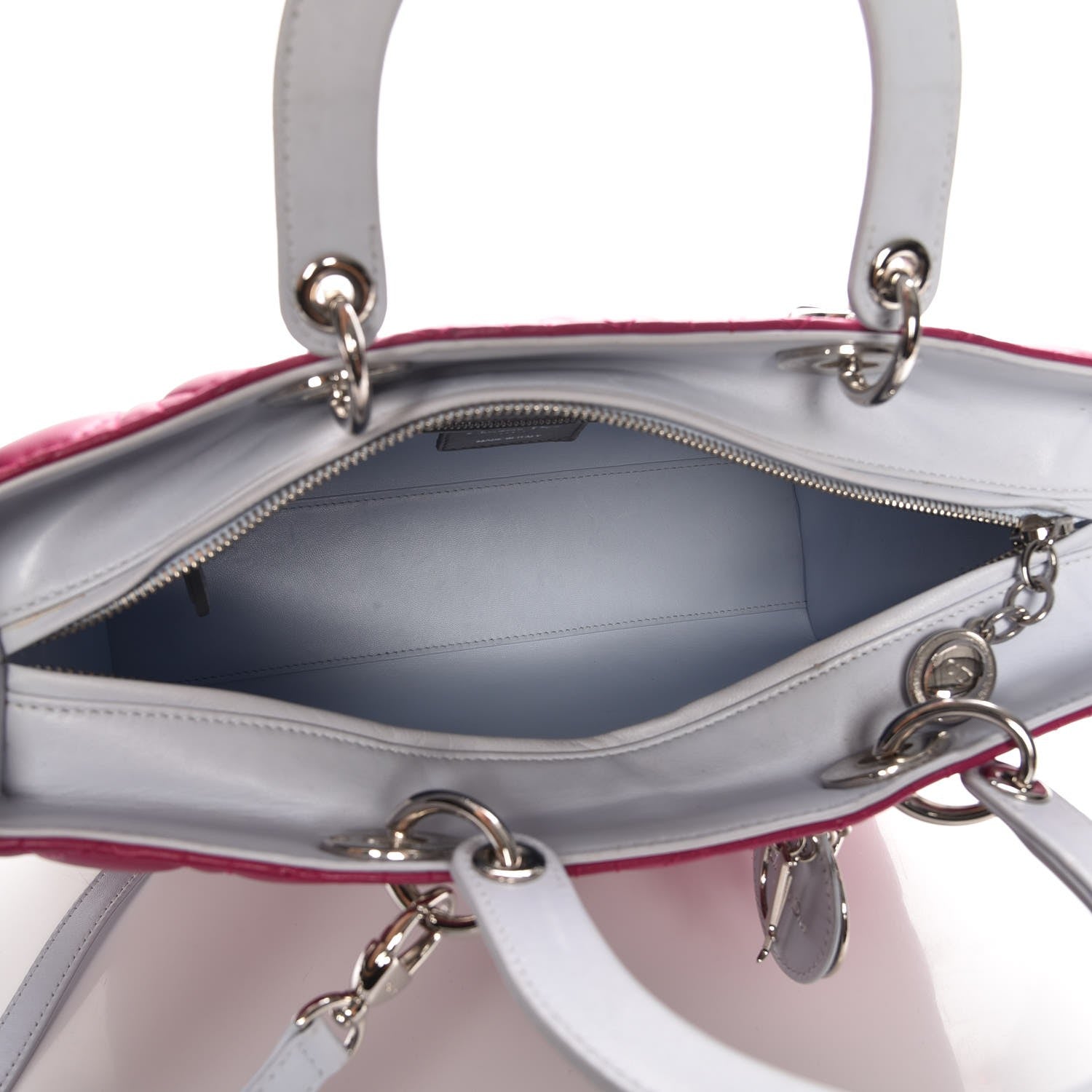Christian Dior Lambskin Cannage Large Tri-Color Lady Dior Toxic Purple Grey Light Blue 6 of 8