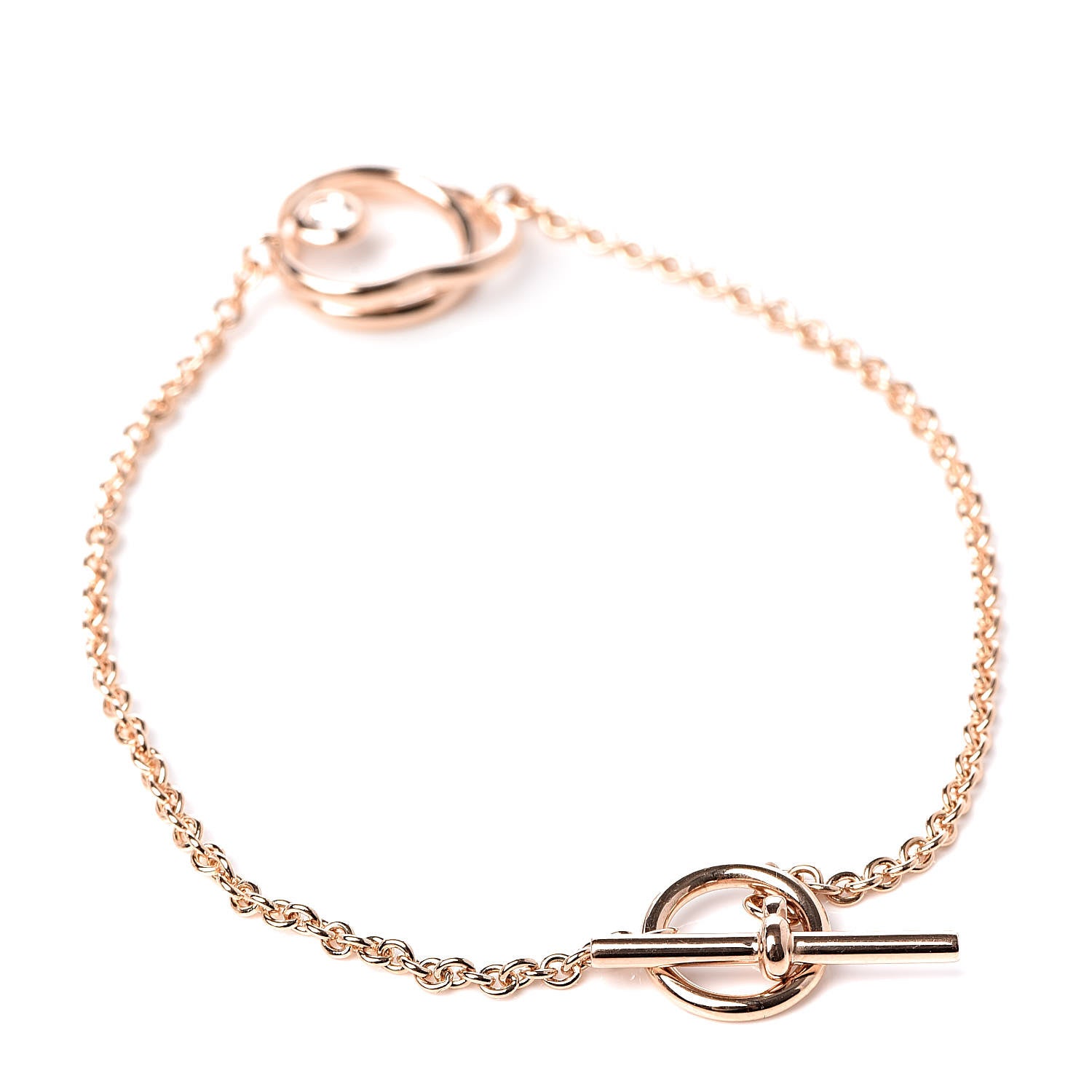 Hermes 18K Rose Gold Diamond TPM Vertige Coeur Bracelet SH 3 of 6