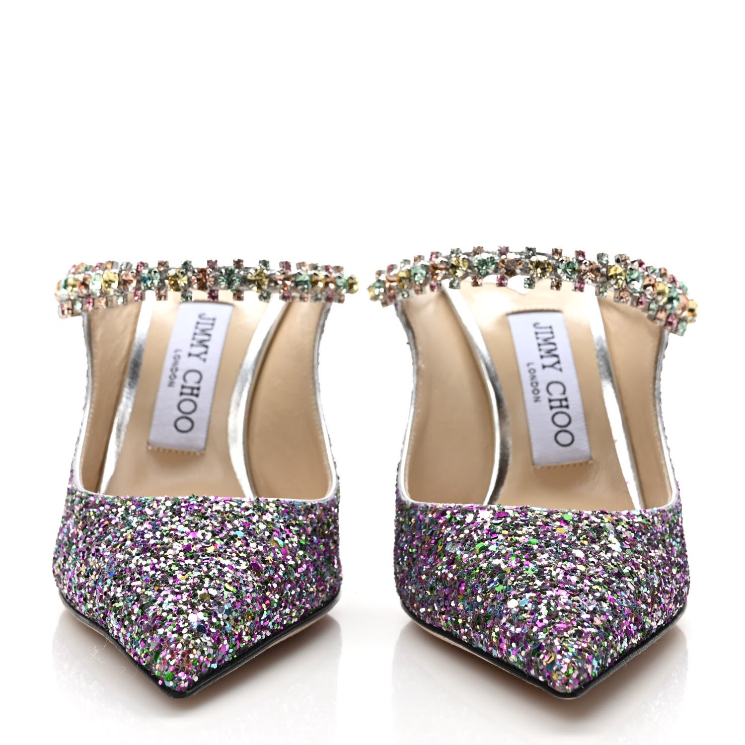 Jimmy Choo Glitter Crystal Bing 100 Pumps 37 Pink Multicolor 2 of 8