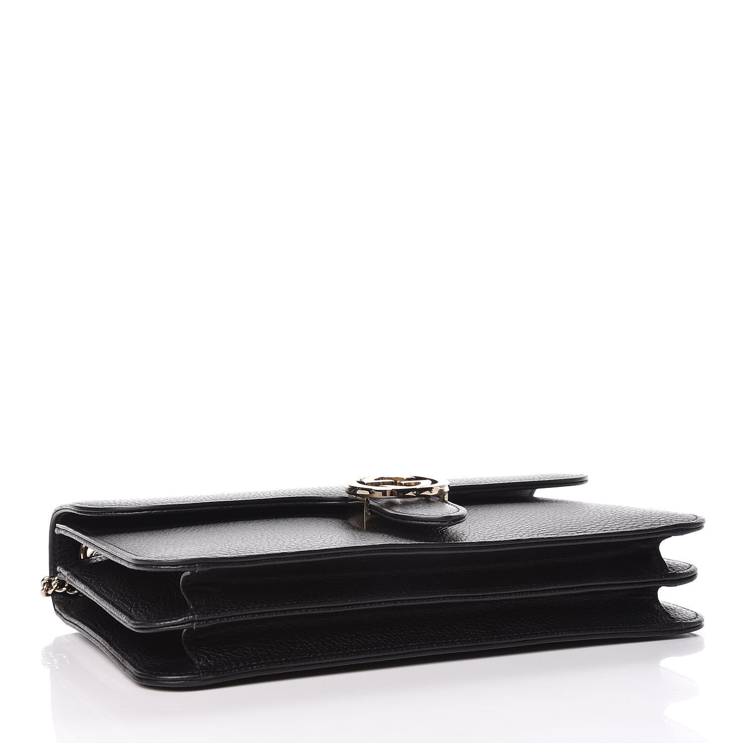 Gucci Dollar Calfskin Interlocking G Shoulder Bag Black 4 of 10