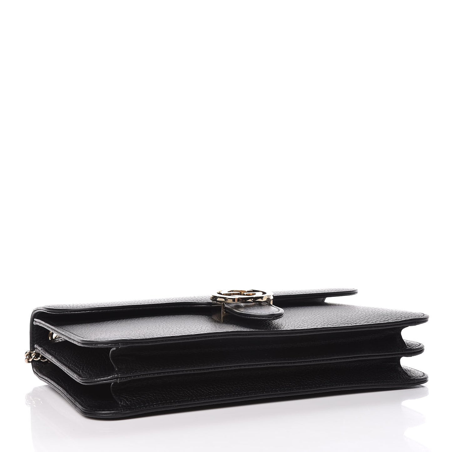 Dollar Calfskin Interlocking G Shoulder Bag Black