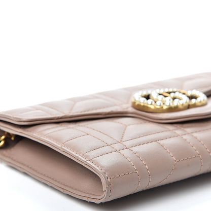 Gucci Calfskin Matelasse Mini Pearly GG Marmont Chain Wallet Porcelain Rose 8 of 10
