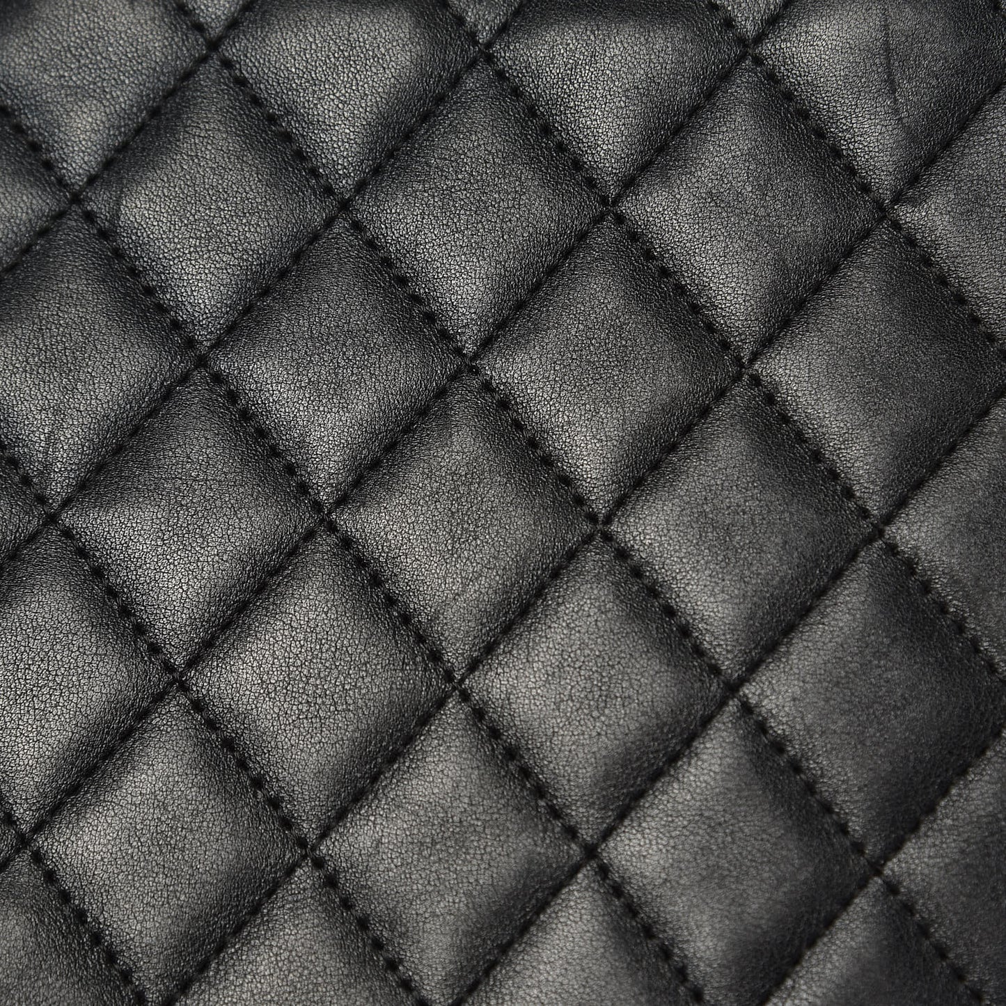 Calfskin Quilted Large Cambon Tote Black White