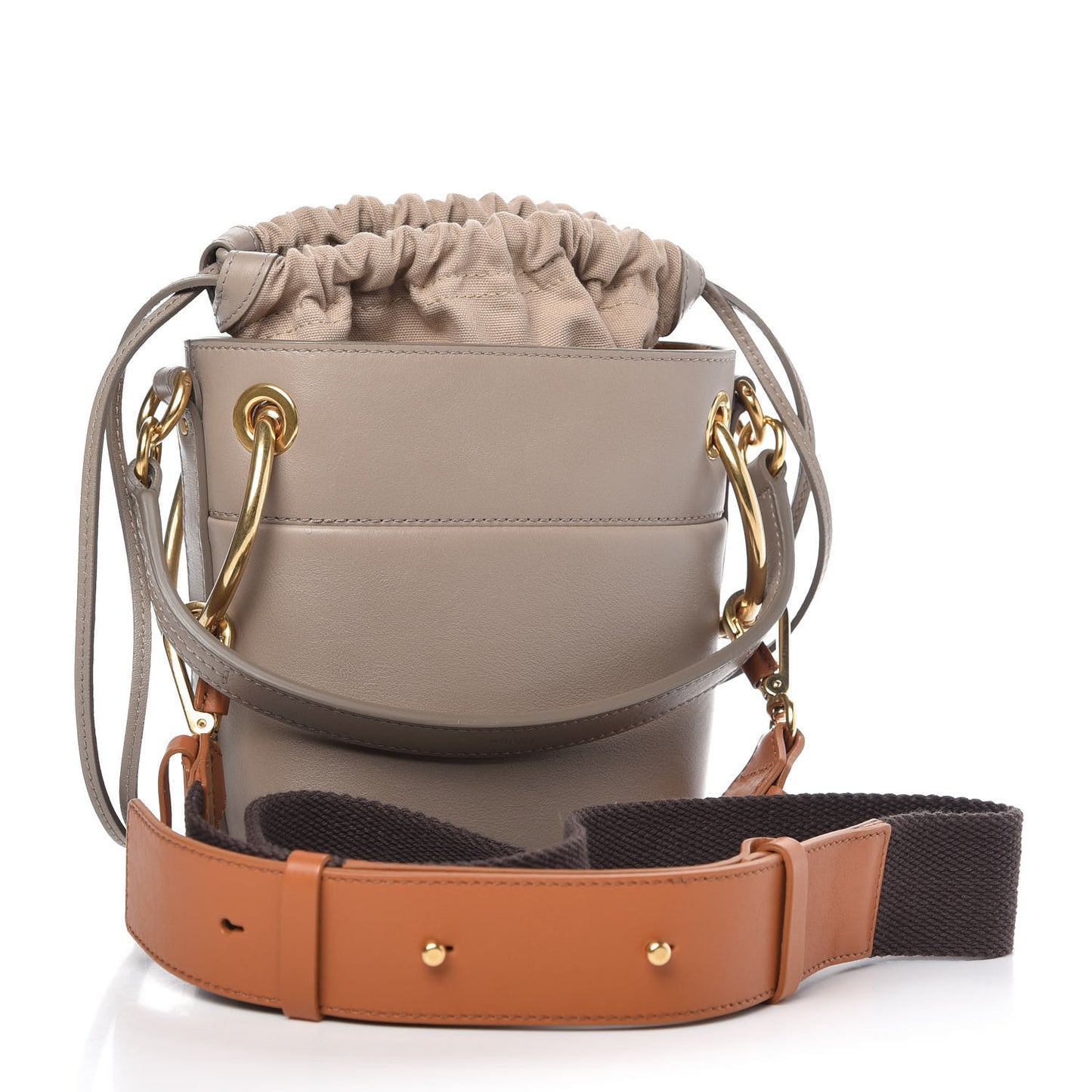Smooth Calfskin Mini Roy Bucket Bag Motty Grey