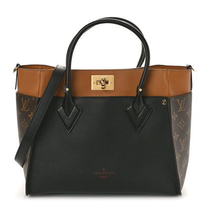 Louis Vuitton Calfskin Monogram On My Side MM Black 1 of 9