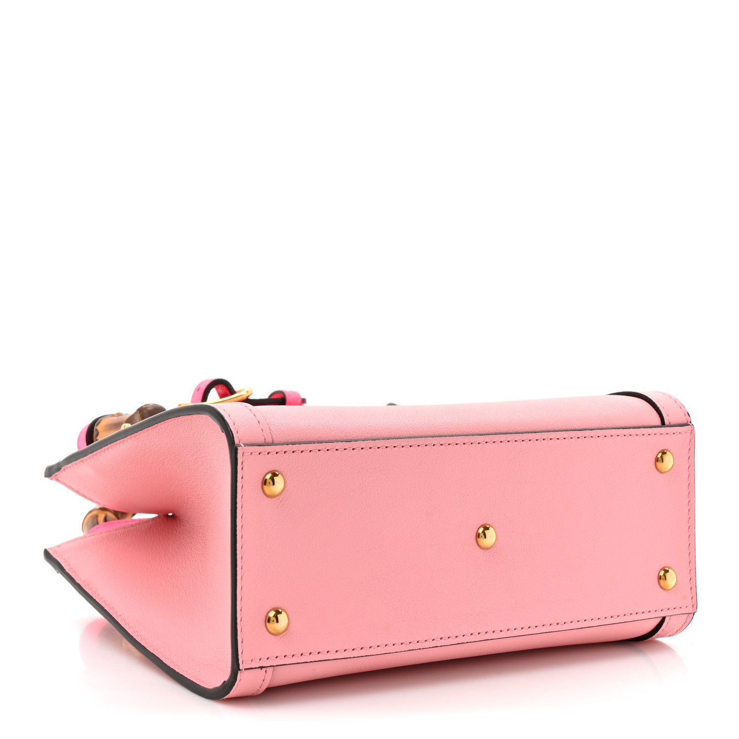 Gucci Wonka Grain Calfskin Mini Diana Tote Bag Wild Rose Fuxia Fluo 4 of 10
