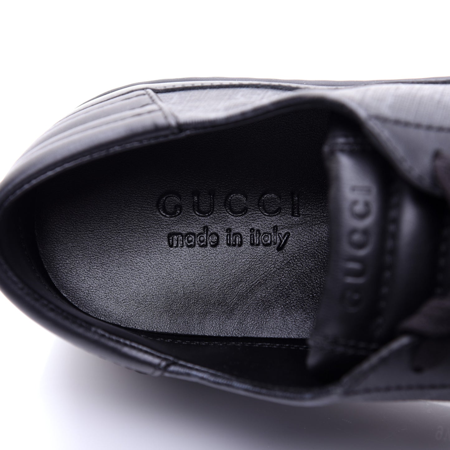 GG Supreme Monogram Mens Low Top Sneakers 9.5 Black