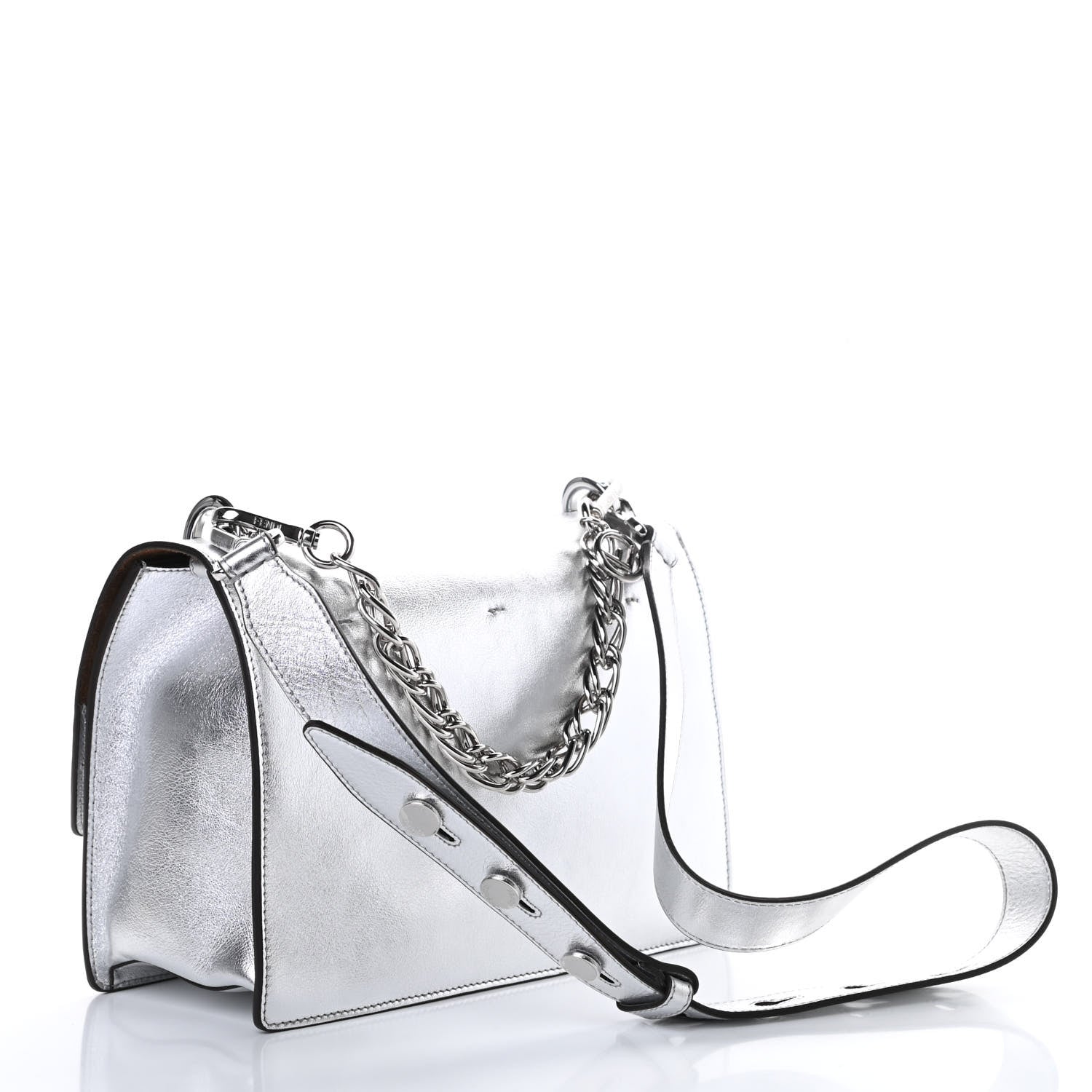 Fendi Vitello Catalan Mirror F is Fendi Kan U Shoulder Bag Argento 3 of 11