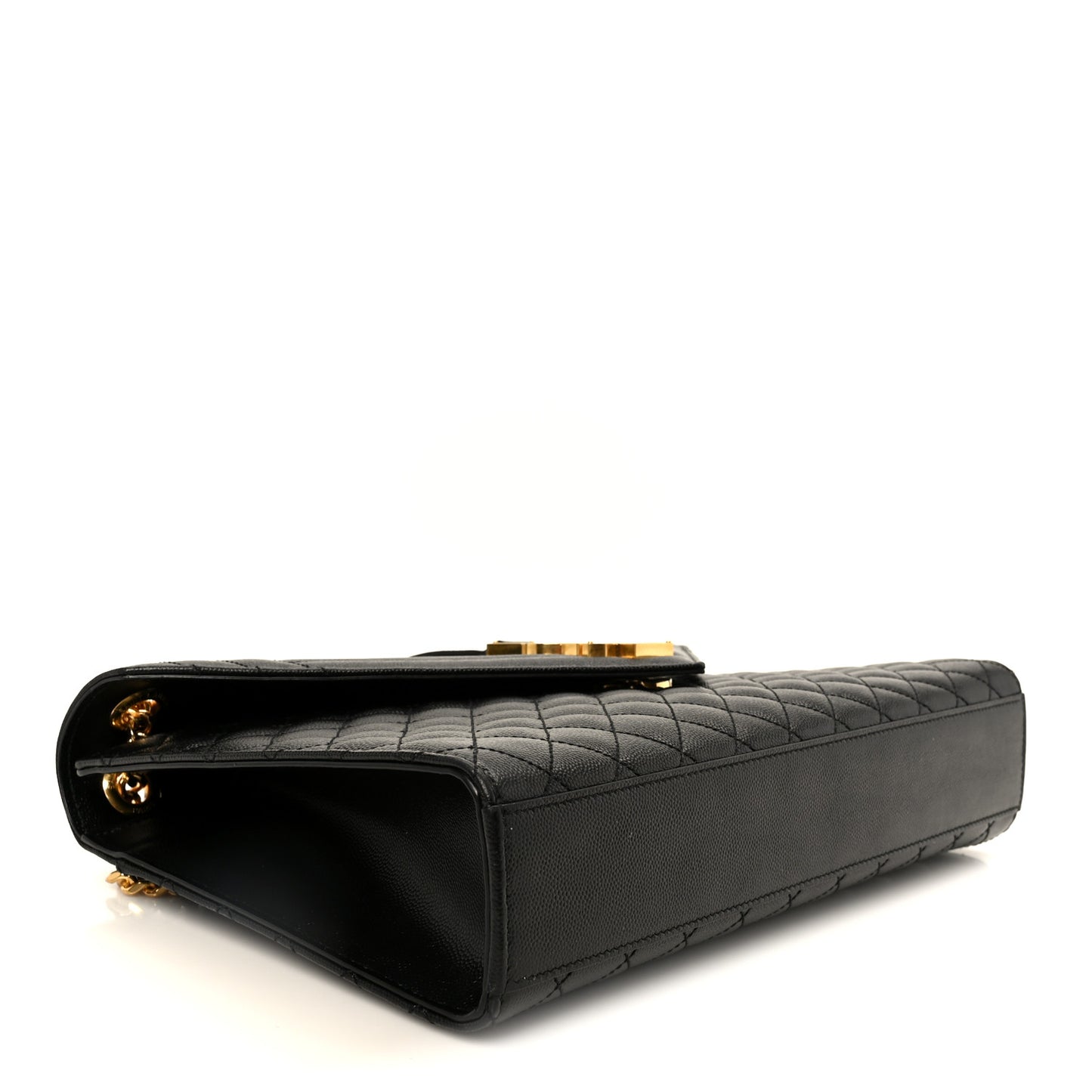 Grain De Poudre Textured Mixed Matelasse Large Triquilt Monogram Satchel Black