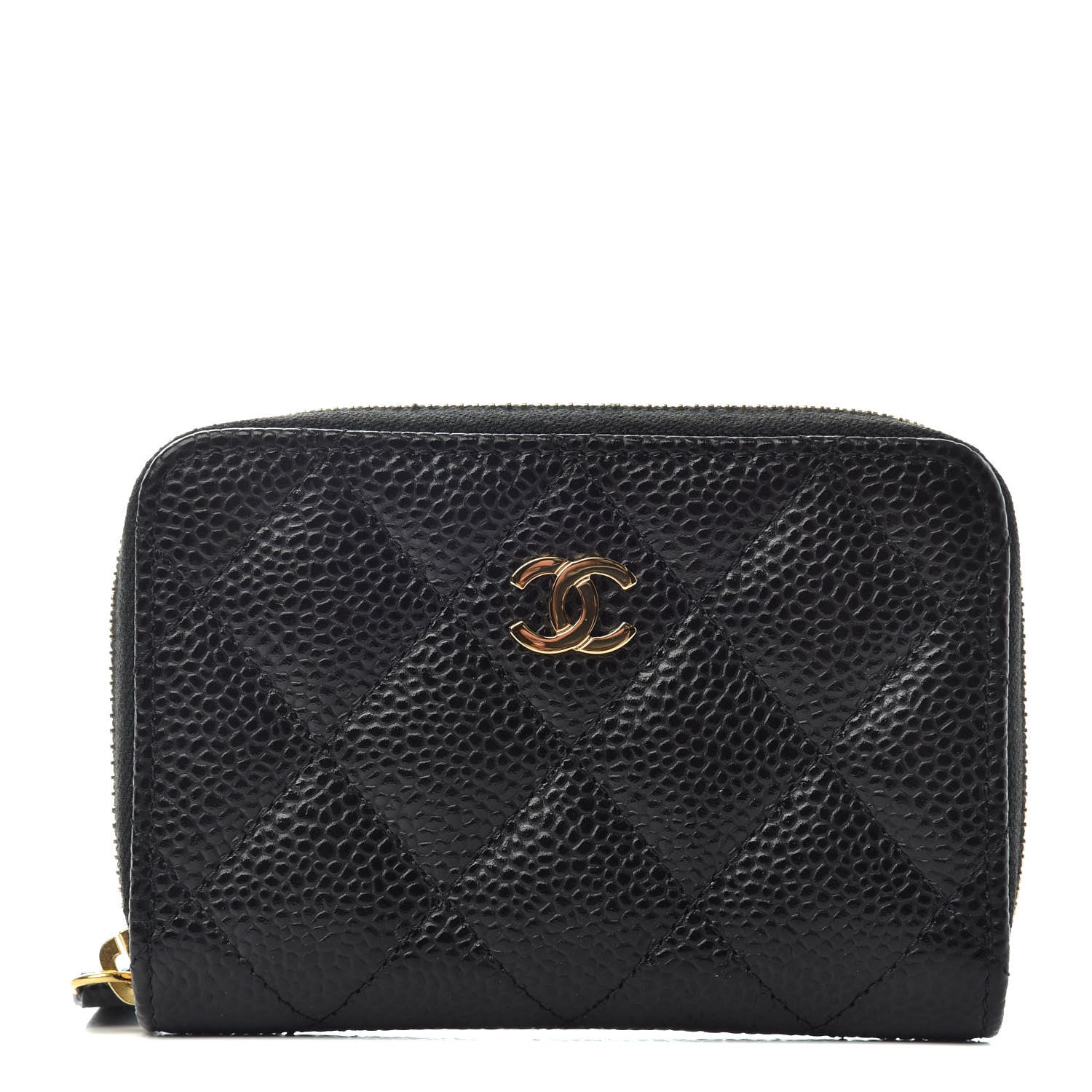 Chanel Caviar Quilted Zip Coin Purse Black 1 of 8