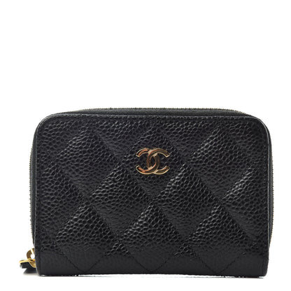 Chanel Caviar Quilted Zip Coin Purse Black 1 of 8