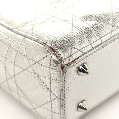 Christian Dior Metallic Grained Calfskin Cannage Small Lucky Badges My Lady Dior Silver 12 of 18