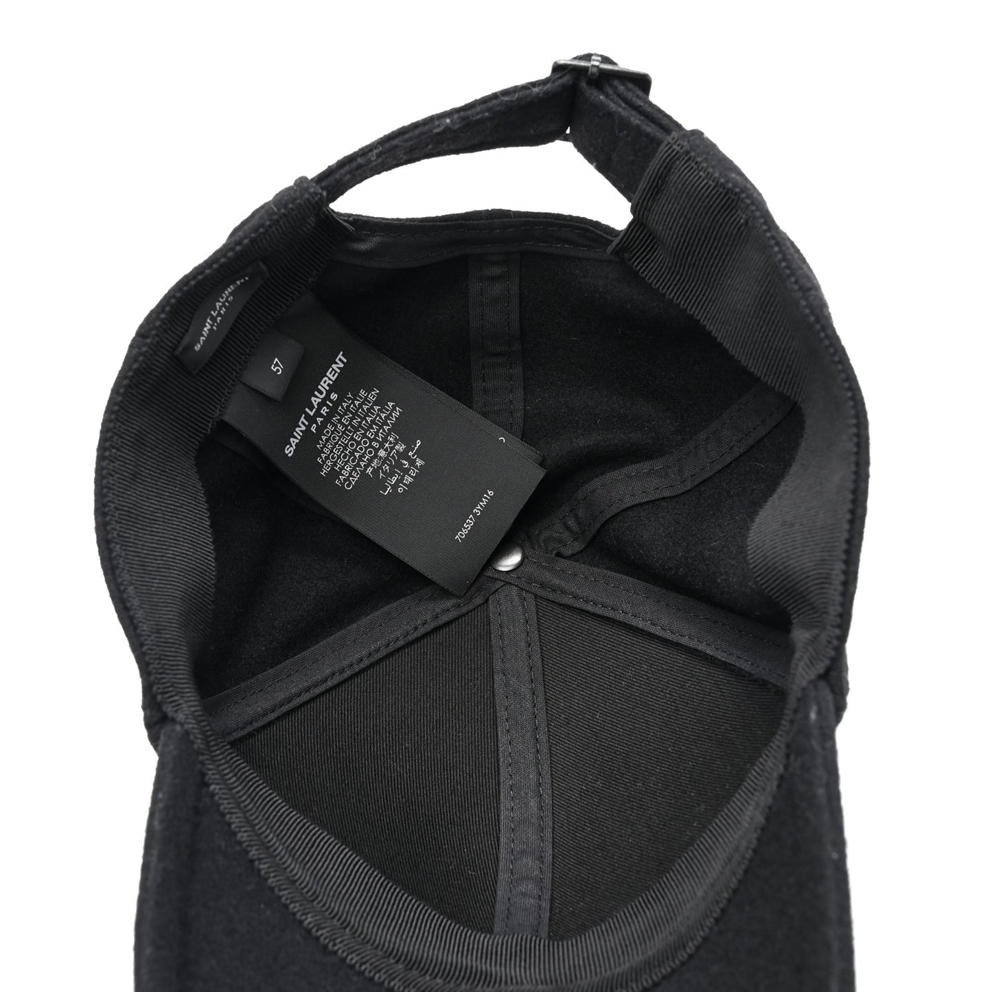 Wool Felt Monogram Baseball Cap 57 Black