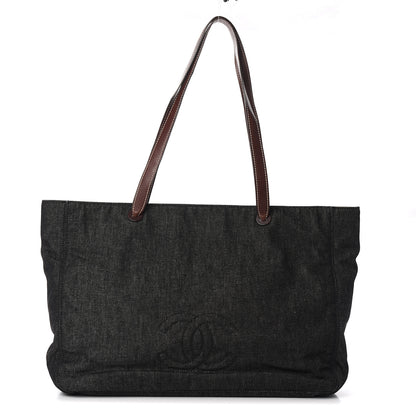 Chanel Denim Calfskin CC Tote Black 1 of 9