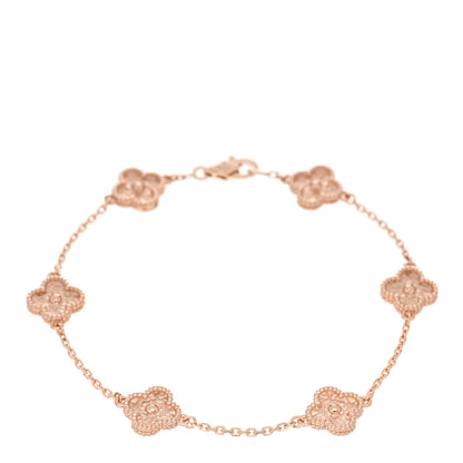 Van Cleef & Arpels 18K Rose Gold 6 Motifs Sweet Alhambra Bracelet 1 of 4