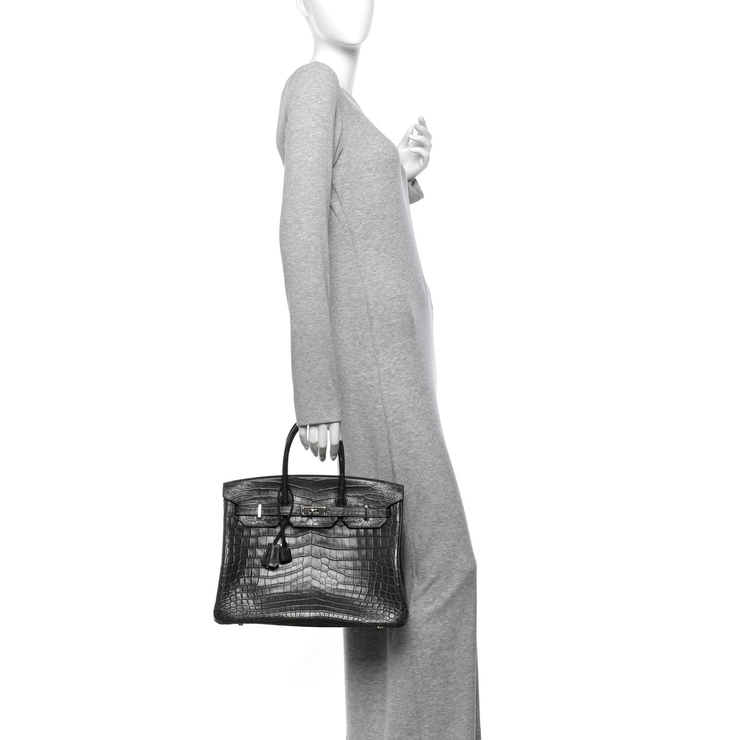 Hermes Matte Niloticus Crocodile Birkin 35 Graphite 2 of 12