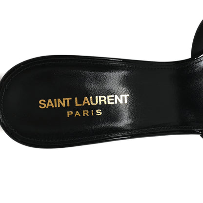 Saint Laurent Patent Calfskin Tribute 85 Slide Sandals 40.5 Black 9 of 10
