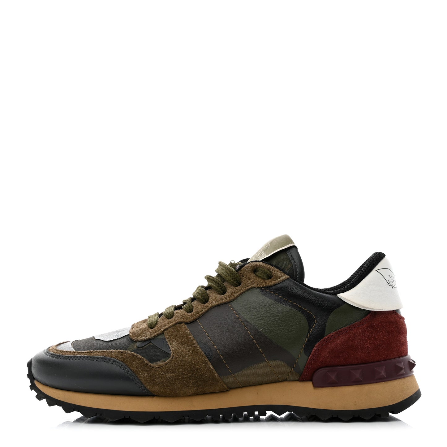 Nappa Suede Camouflage Womens Rockrunner Sneakers 37.5 Kaki Platine