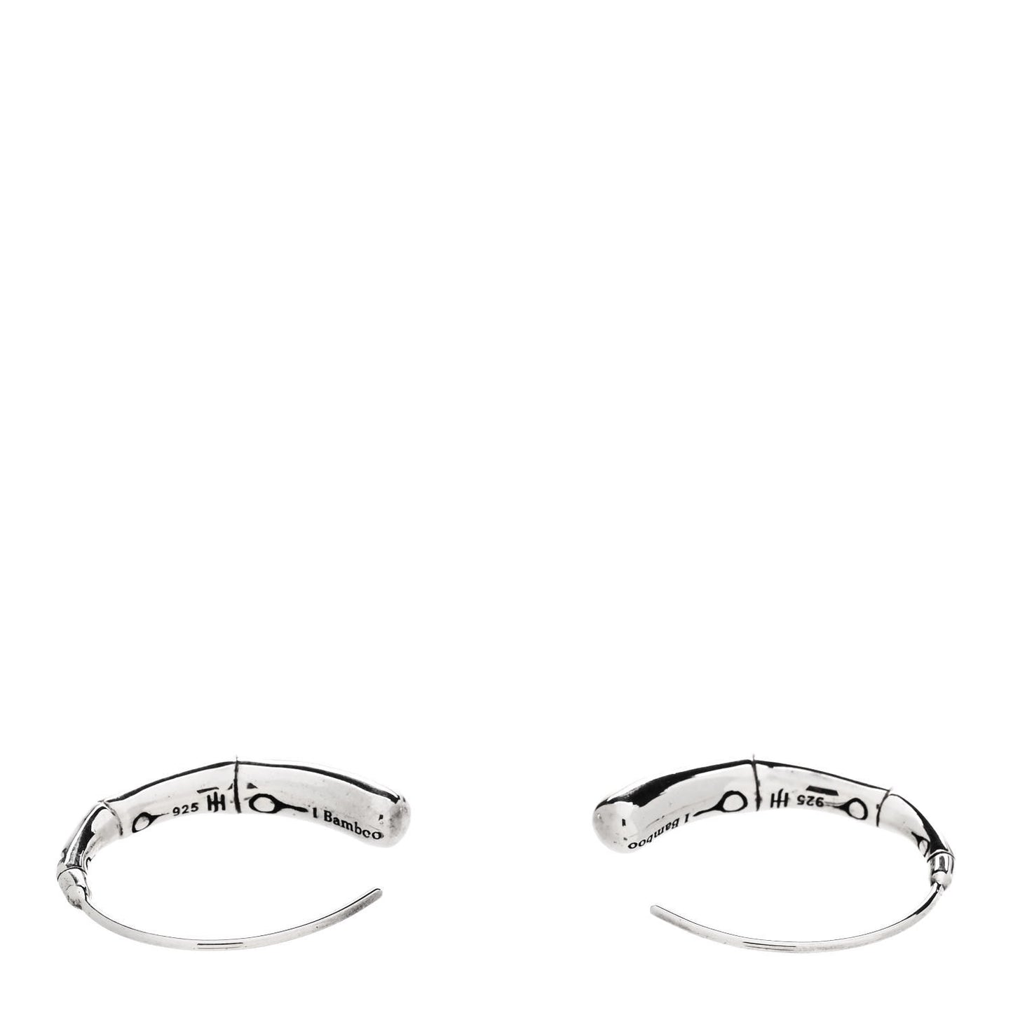 Sterling Silver Small Bamboo Drop Hoop Earrings