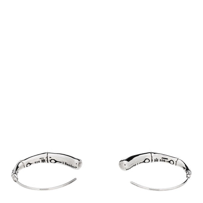 John Hardy Sterling Silver Small Bamboo Drop Hoop Earrings 3 of 4