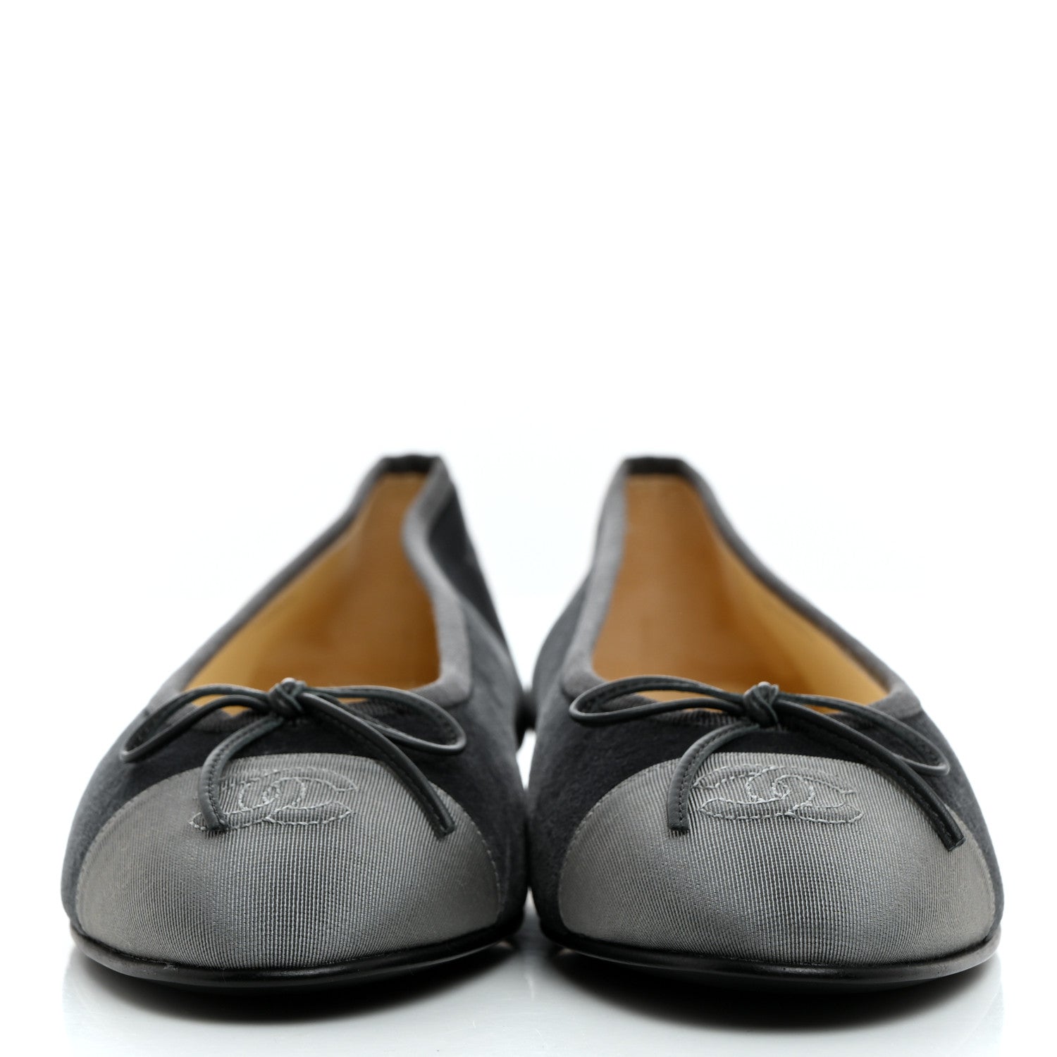 Chanel Velvet Cap Toe Ballerina Flats 39 Grey 2 of 9