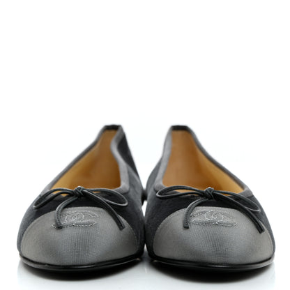 Chanel Velvet Cap Toe Ballerina Flats 39 Grey 2 of 9
