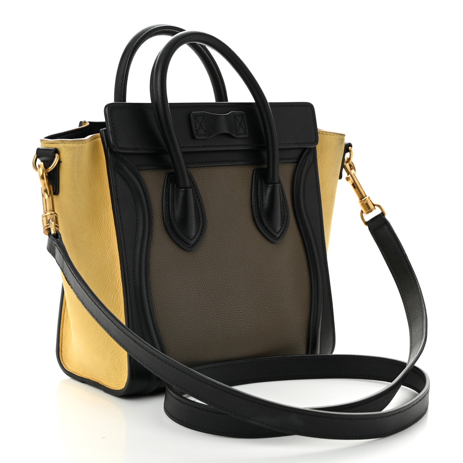 Celine Smooth Drummed Calfskin Tri-Color Nano Luggage Amber 3 of 11