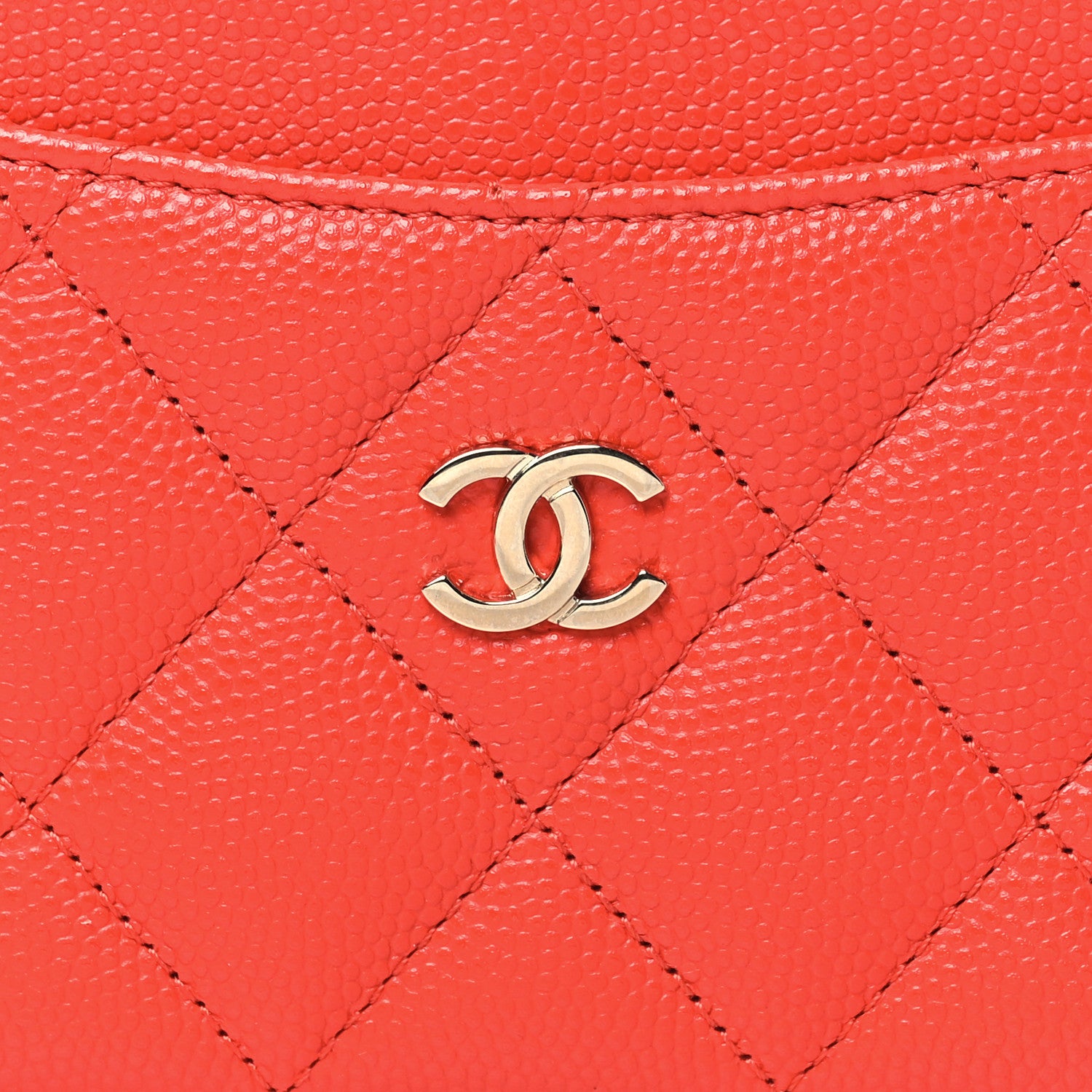 Chanel Caviar Quilted Card Holder Red 9 of 10