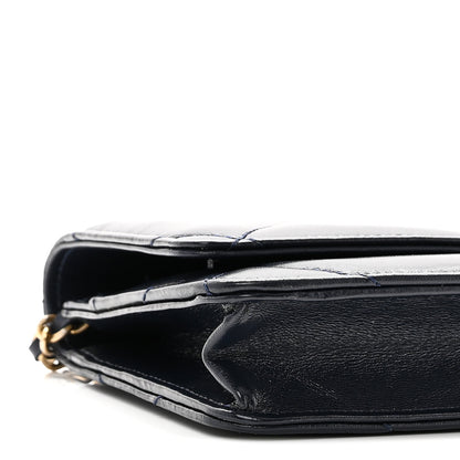 Chanel Lambskin Quilted Wallet On Chain WOC Navy 10 of 11