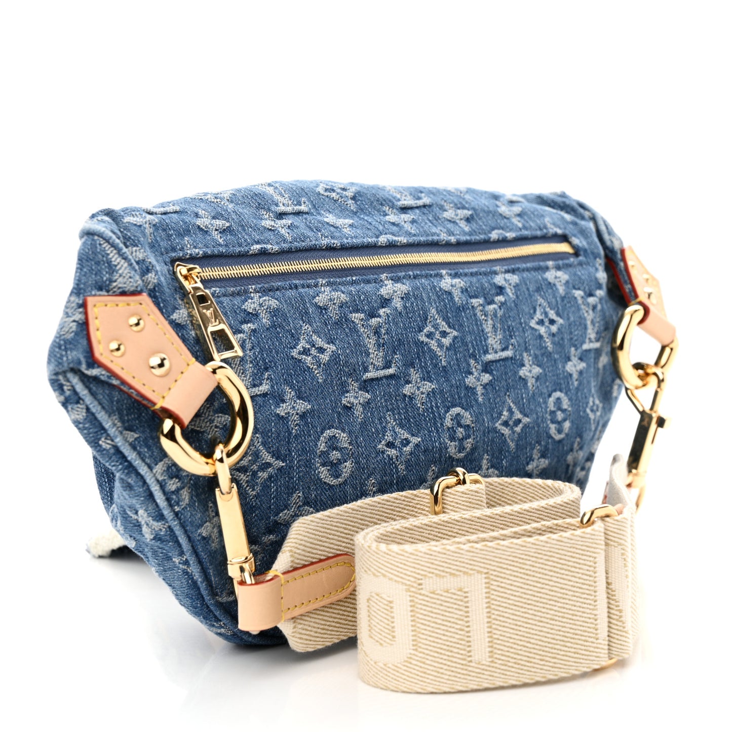 Monogram Denim High Rise Bumbag Blue