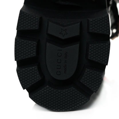 Gucci Tweed GG Monogram Lace Up Combat Ankle Boots 42 Black 7 of 9