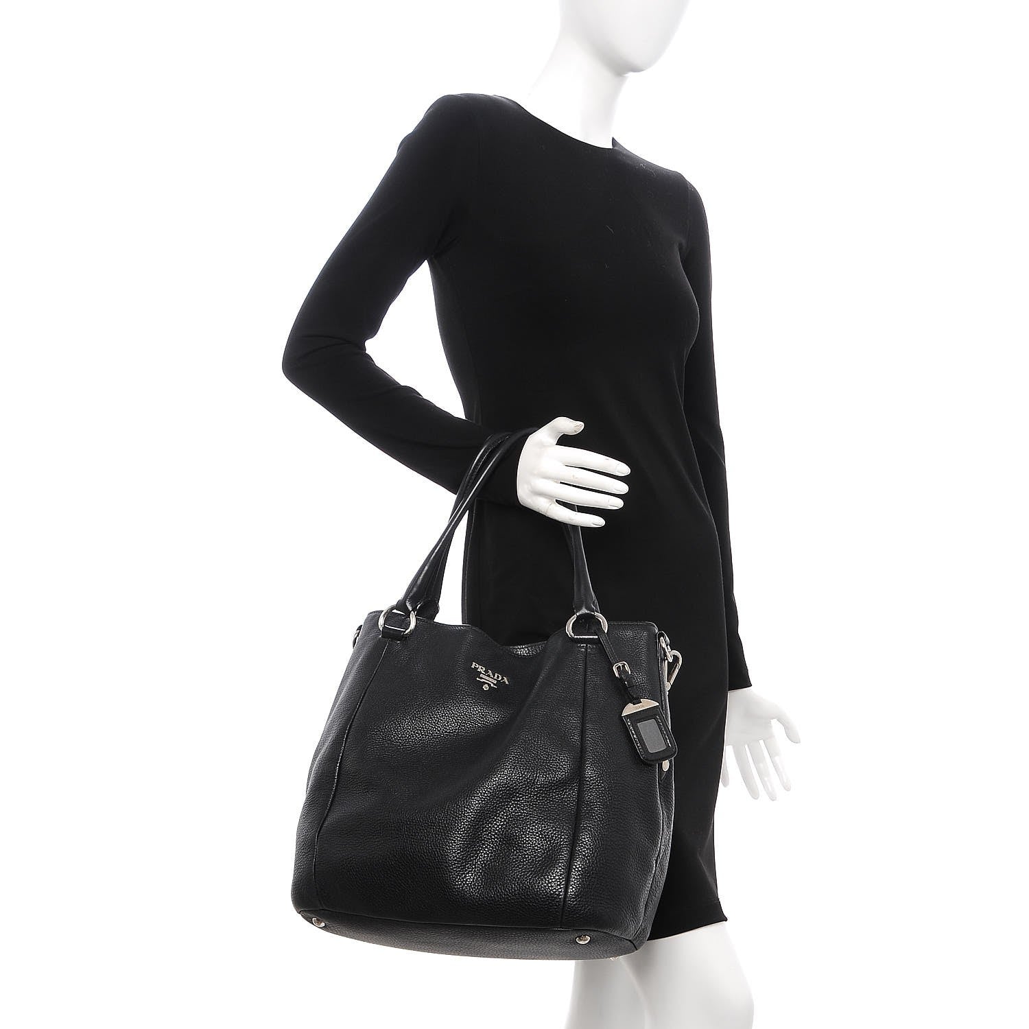 Prada Vitello Daino Tote Nero Black 3 of 20
