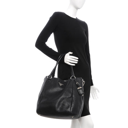 Prada Vitello Daino Tote Nero Black 3 of 20