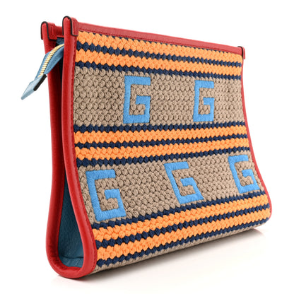 Gucci Fabric Embroidered Square G Mykonos Striped Case 3 of 9