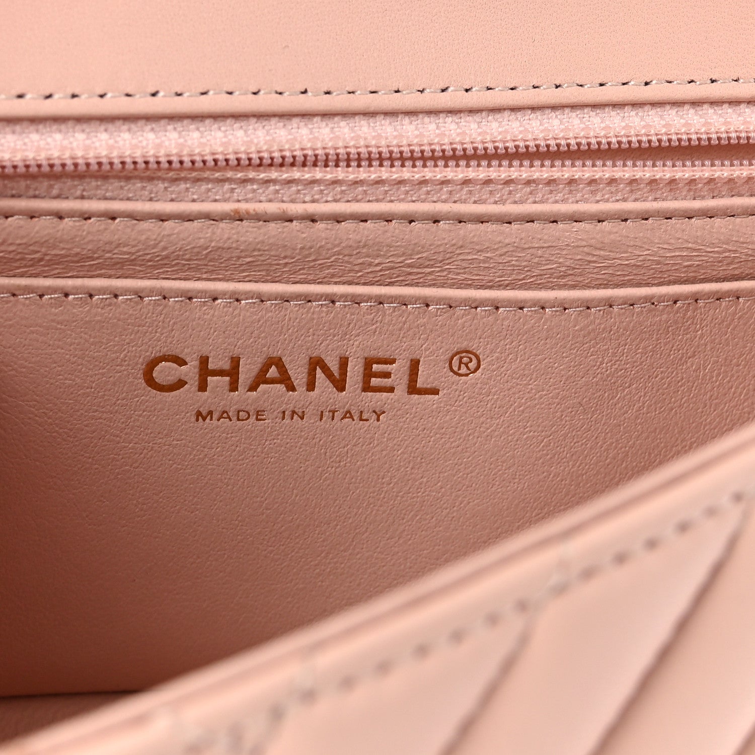 Chanel Calfskin Chevron Quilted Mini Rectangular Flap Light Pink 6 of 10