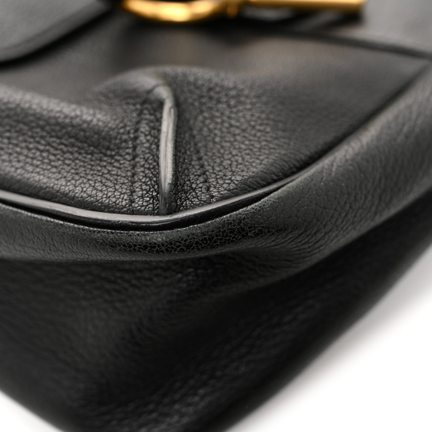 Grained Lambskin Calfskin Medium Lexa Shoulder Bag Black