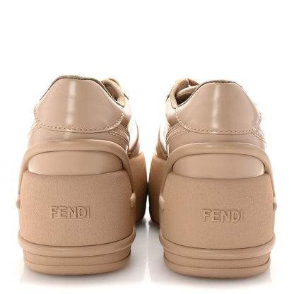 Fendi Calfskin Fashion Show Platform Sneakers 38.5 40 Beige 6 of 11