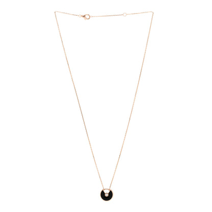 Cartier 18K Pink Gold Diamond Black Onyx XS Amulette de Cartier Pendant Necklace 3 of 5