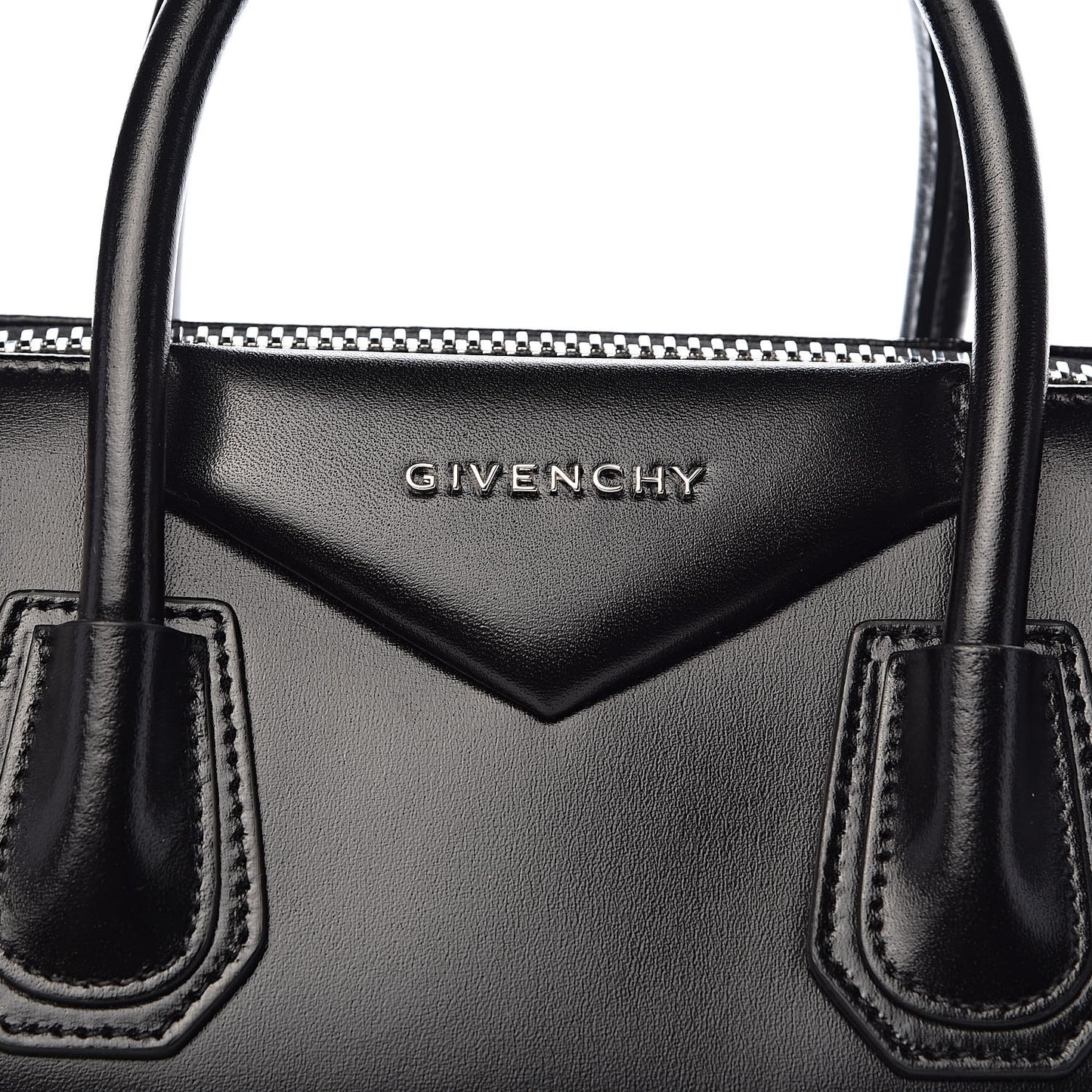 Shiny Lord Calfskin Small Antigona Black
