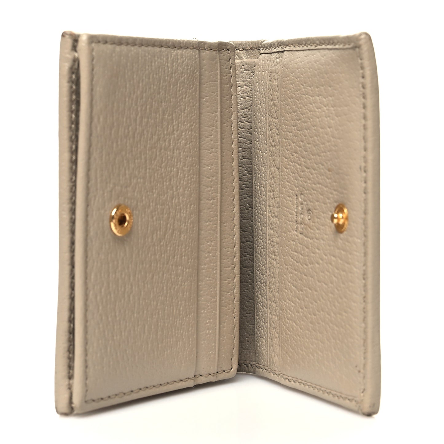 GG Supreme Monogram Textured Dollar Calfskin Horsebit 1955 Card Case Wallet Beige Mystic White Oatmeal
