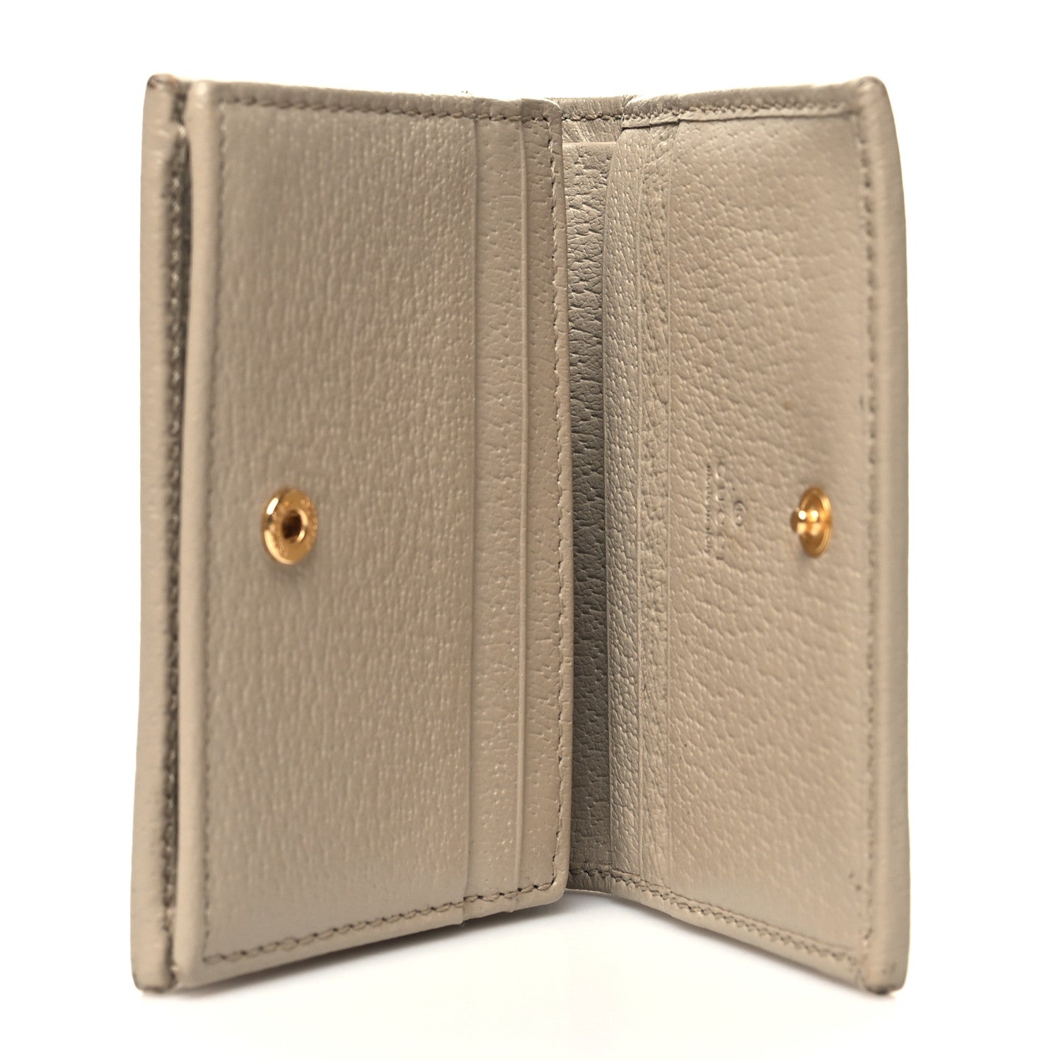 Gucci GG Supreme Monogram Textured Dollar Calfskin Horsebit 1955 Card Case Wallet Beige Mystic White Oatmeal 5 of 11