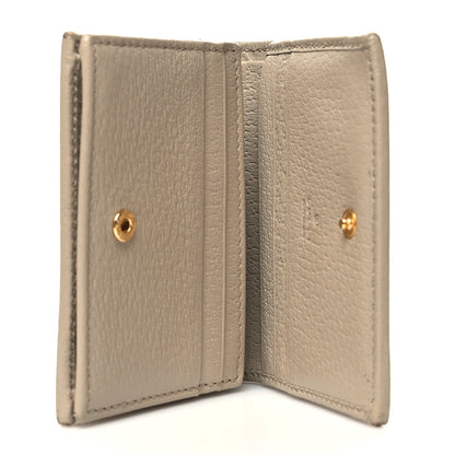 Gucci GG Supreme Monogram Textured Dollar Calfskin Horsebit 1955 Card Case Wallet Beige Mystic White Oatmeal 5 of 11