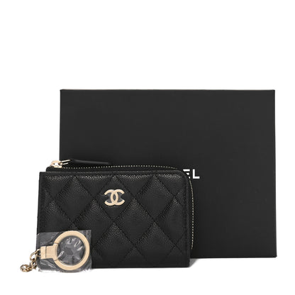 Chanel Caviar Quilted Zipped Key Holder Case Black 9 of 9