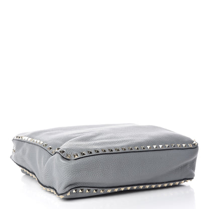 Valentino Garavani Pebbled Calfskin Large Rockstud Flip-Lock Messenger Bag Light Stone 4 of 15