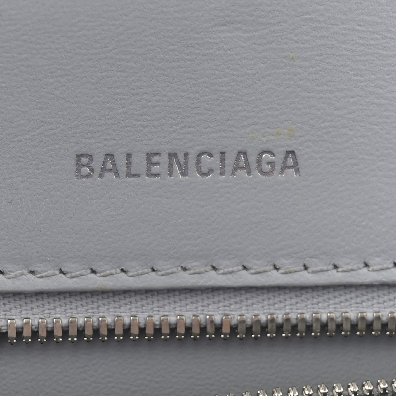 Balenciaga Shiny Calfskin Crocodile Embossed Small Hourglass Top Handle Bag Ash Blue 6 of 12