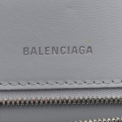 Balenciaga Shiny Calfskin Crocodile Embossed Small Hourglass Top Handle Bag Ash Blue 6 of 12