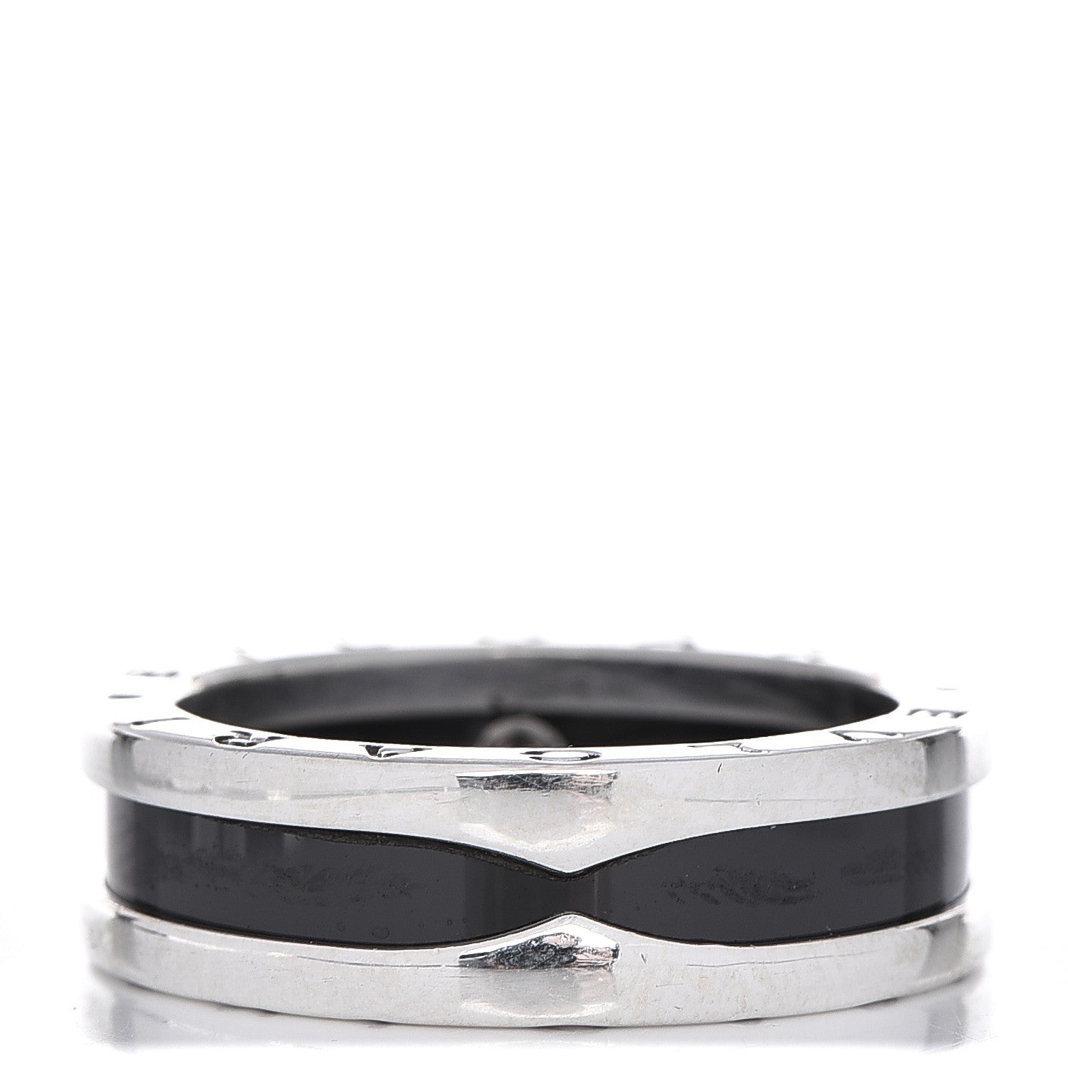 Bulgari Sterling Silver Ceramic Save The Children One-Band Ring 58 8.25 1 of 5
