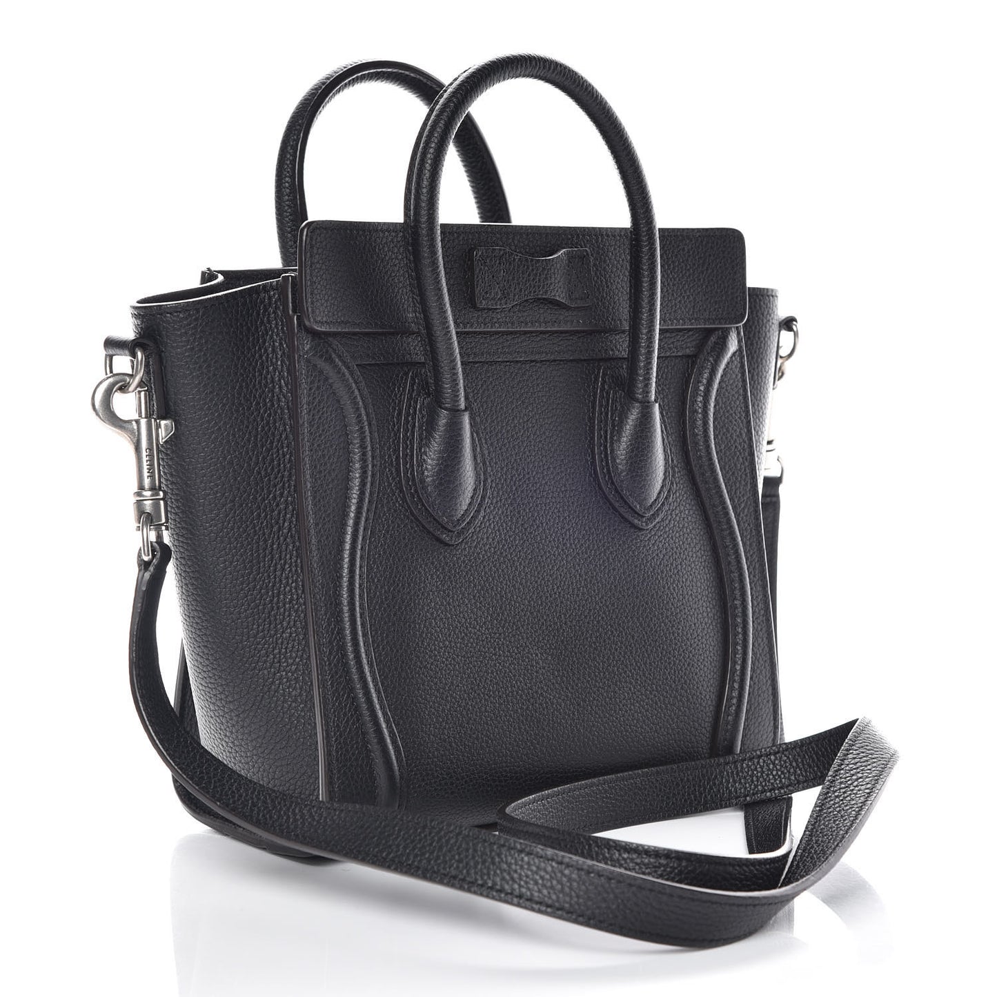 Drummed Calfskin Nano Luggage Black